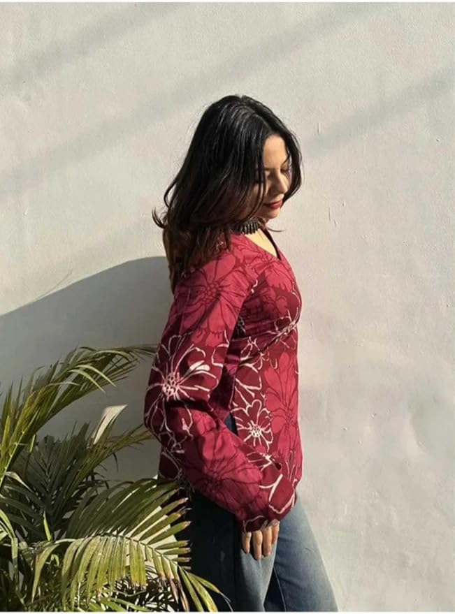 Arica Outfit Women's Cotton Floral Printed Short Kurti